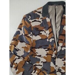 M151 Sz M | Camo Camouflage Corduroy Sport Coat Blazer Jacket Bold Statement